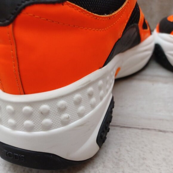 ✅Tod’s Leather/Mesh Active Trainer Sneaker Orange/Black Shoes Men's Sz UK 7/US 8 - Picture 15 of 16
